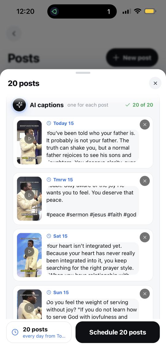 A month of posts with AI captions