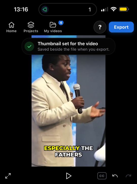 A sermon short with captions