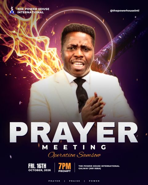 A prayer meeting flyer made with Church Space